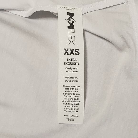 NWT POPFLEX The Perfect Long Sleeve Top Crop Oversized Tee White Sz XXS Active - Picture 11 of 11